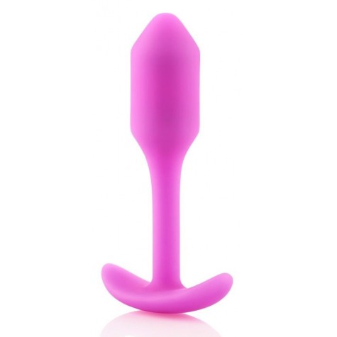 Розовая пробка для ношения B-vibe Snug Plug 1 - 9,4 см.