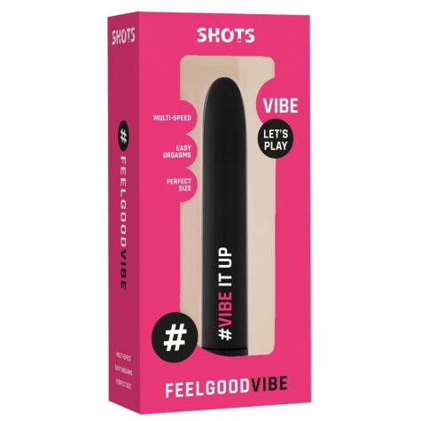 Черный гладкий вибромассажер Feelgood Vibe #Vibe it ap - 17,2 см.